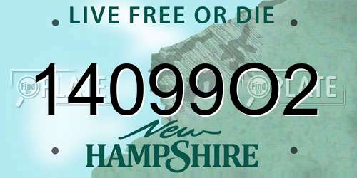 14099O2 New Hampshire License Plate