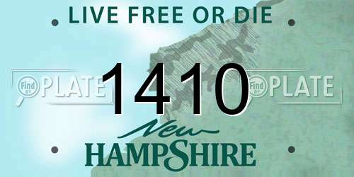 1410 New Hampshire License Plate