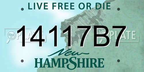 14117B7 New Hampshire License Plate