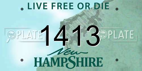1413 New Hampshire License Plate