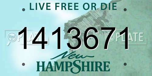 1413671 New Hampshire License Plate