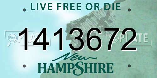 1413672 New Hampshire License Plate