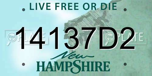14137D2 New Hampshire License Plate
