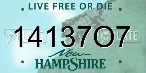 14137O7 New Hampshire License Plate