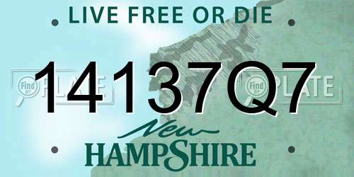 14137Q7 New Hampshire License Plate