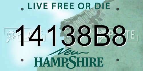 14138B8 New Hampshire License Plate