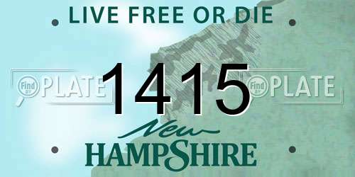 1415 New Hampshire License Plate