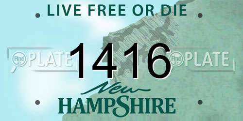 1416 New Hampshire License Plate