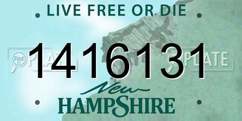 1416131 New Hampshire License Plate