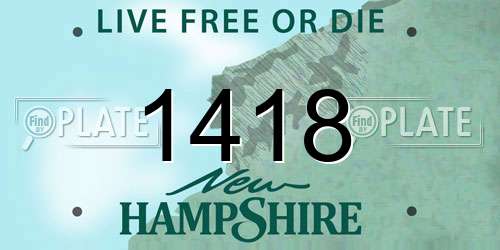1418 New Hampshire License Plate