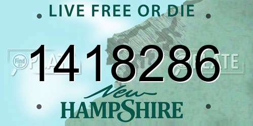 1418286 New Hampshire License Plate
