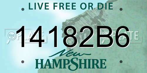 14182B6 New Hampshire License Plate
