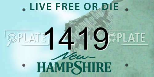 1419 New Hampshire License Plate