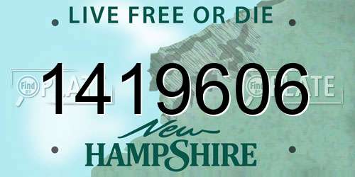 1419606 New Hampshire License Plate