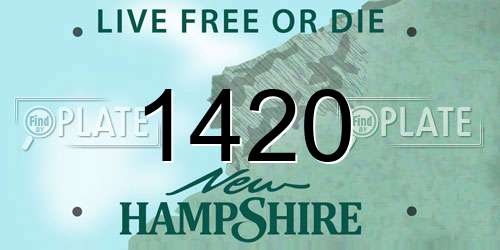 1420 New Hampshire License Plate