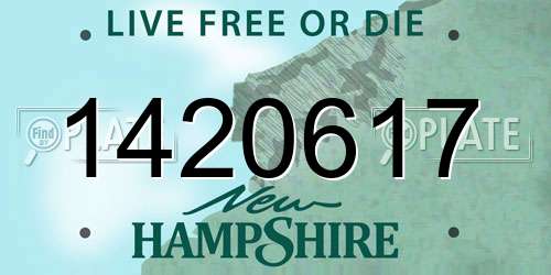 1420617 New Hampshire License Plate