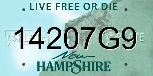 14207G9 New Hampshire License Plate