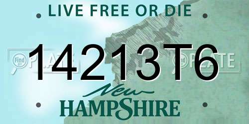 14213T6 New Hampshire License Plate
