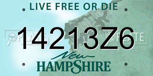 14213Z6 New Hampshire License Plate