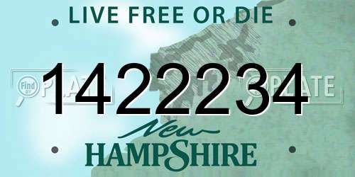 1422234 New Hampshire License Plate