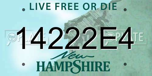 14222E4 New Hampshire License Plate