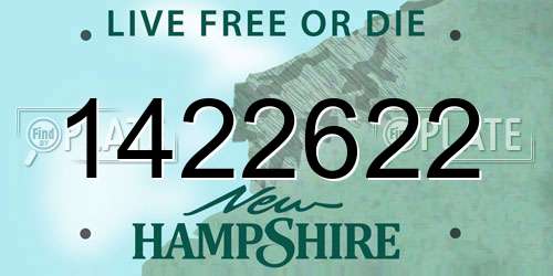1422622 New Hampshire License Plate