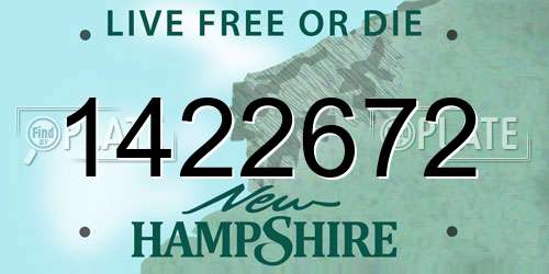 1422672 New Hampshire License Plate