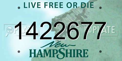 1422677 New Hampshire License Plate
