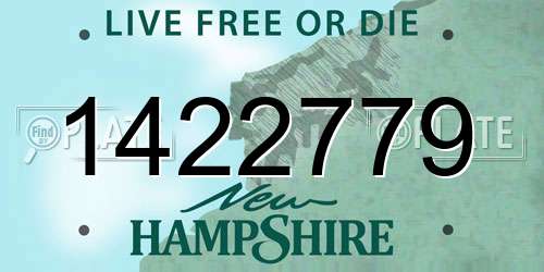 1422779 New Hampshire License Plate