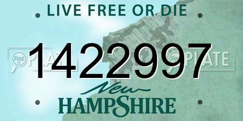 1422997 New Hampshire License Plate
