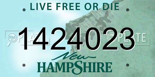1424023 New Hampshire License Plate