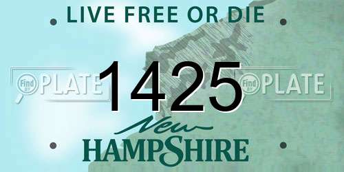 1425 New Hampshire License Plate