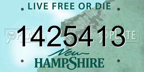 1425413 New Hampshire License Plate