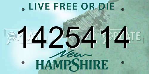 1425414 New Hampshire License Plate