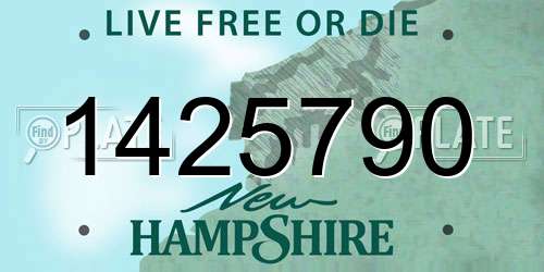 1425790 New Hampshire License Plate