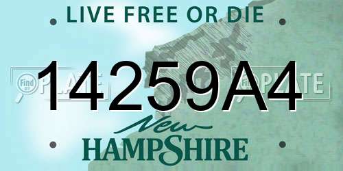 14259A4 New Hampshire License Plate