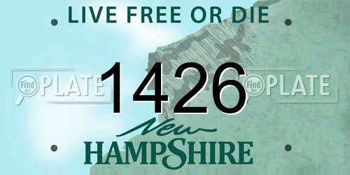 1426 New Hampshire License Plate