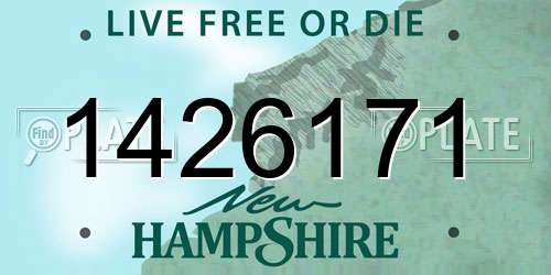 1426171 New Hampshire License Plate