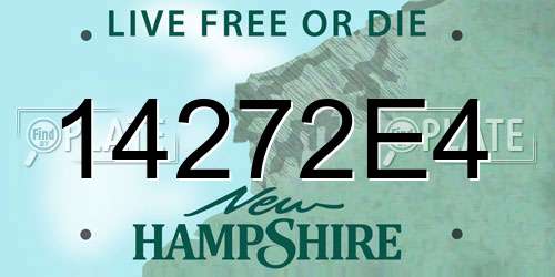 14272E4 New Hampshire License Plate