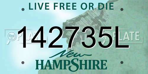 142735L New Hampshire License Plate