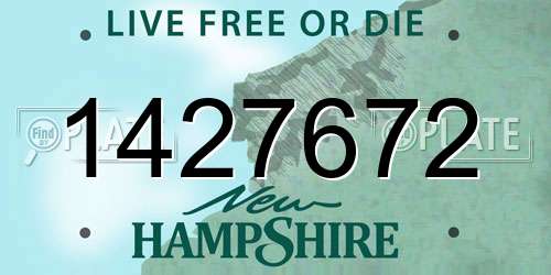1427672 New Hampshire License Plate