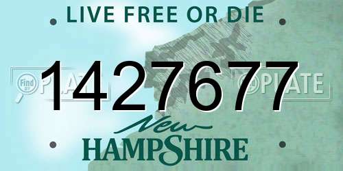 1427677 New Hampshire License Plate