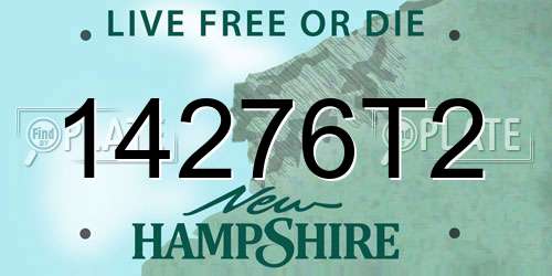 14276T2 New Hampshire License Plate