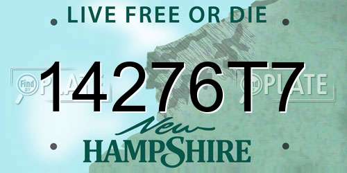 14276T7 New Hampshire License Plate