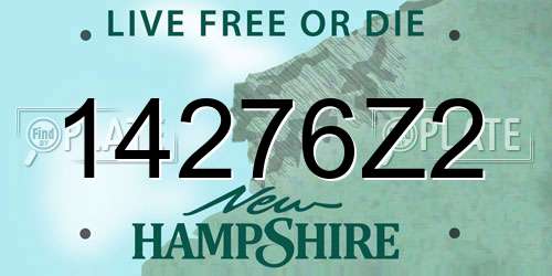 14276Z2 New Hampshire License Plate
