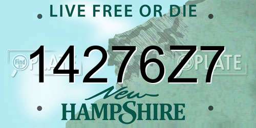 14276Z7 New Hampshire License Plate