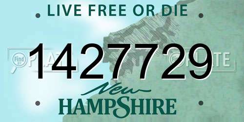 1427729 New Hampshire License Plate