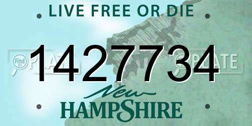 1427734 New Hampshire License Plate
