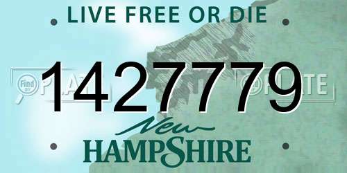 1427779 New Hampshire License Plate