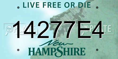 14277E4 New Hampshire License Plate